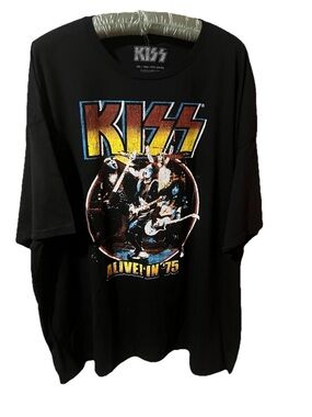 KISS 'Alive! In '75' Black Band Tee SZ 3 XL NWT